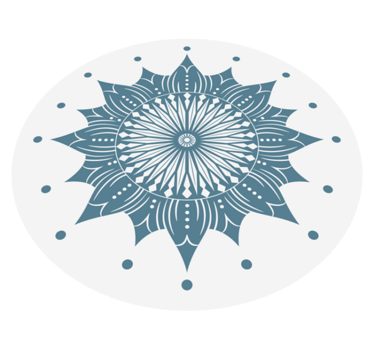 Turquoise mandala mandala vinyl rug - TenStickers