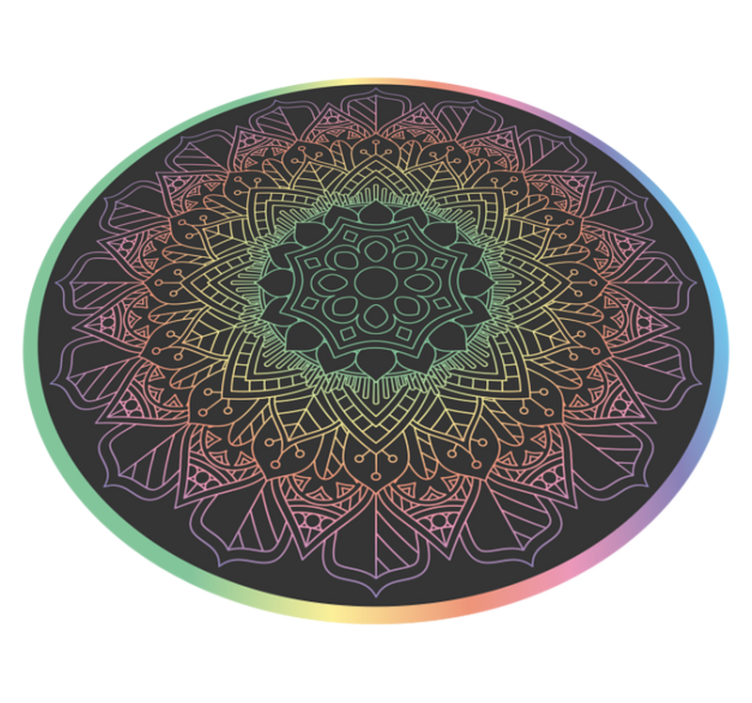 Rainbow mandala mandala vinyl rug - TenStickers