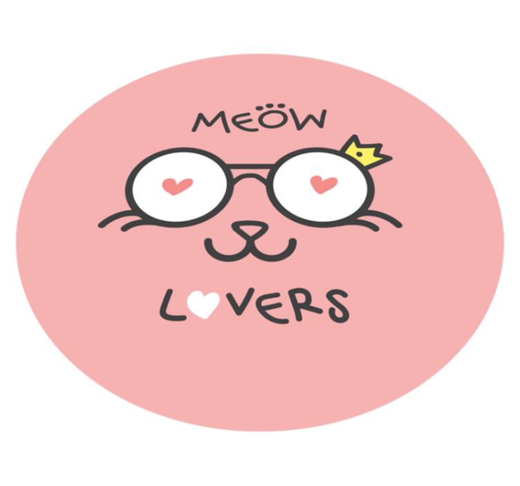 Happy kitty with crown kids vinyl rug - TenStickers