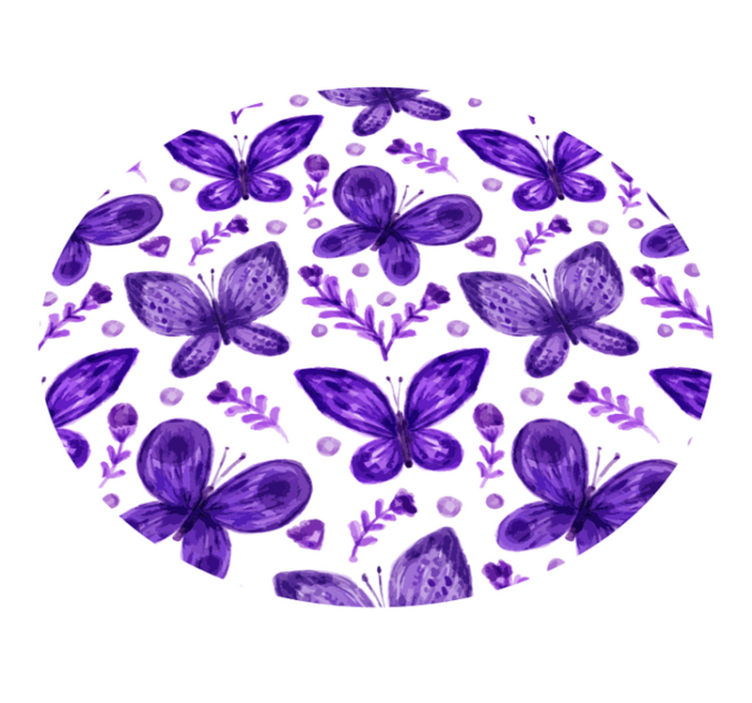 Purple butterflies flying kids vinyl rug - TenStickers