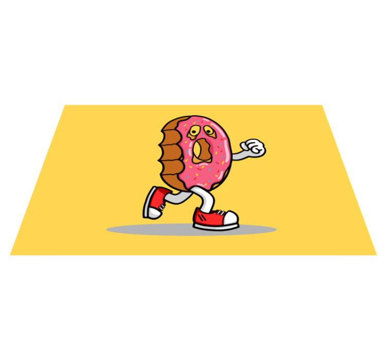 Animated Donut Character vinyl rug - TenStickers