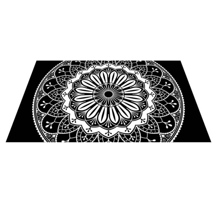 Black and White  mandala vinyl rug - TenStickers