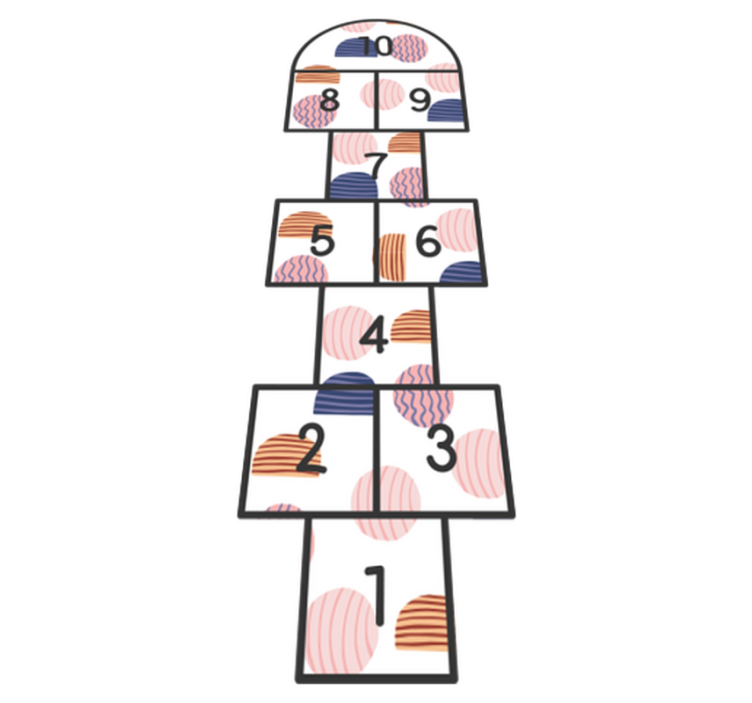 Hopscotch Numbers alphabet vinyl rug - TenStickers