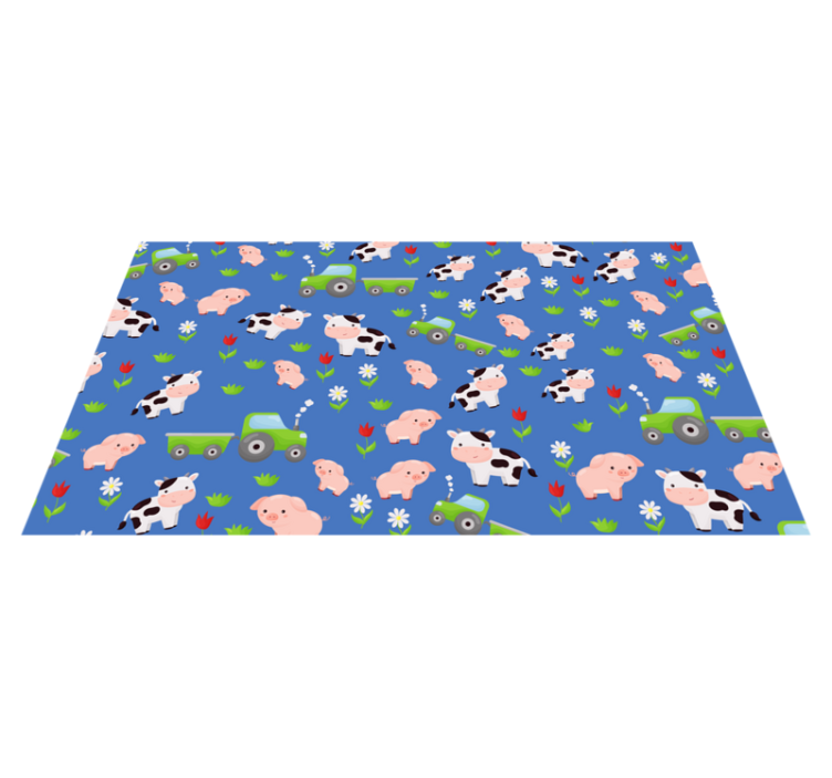 Playful Farmyard vinyl rug - TenStickers