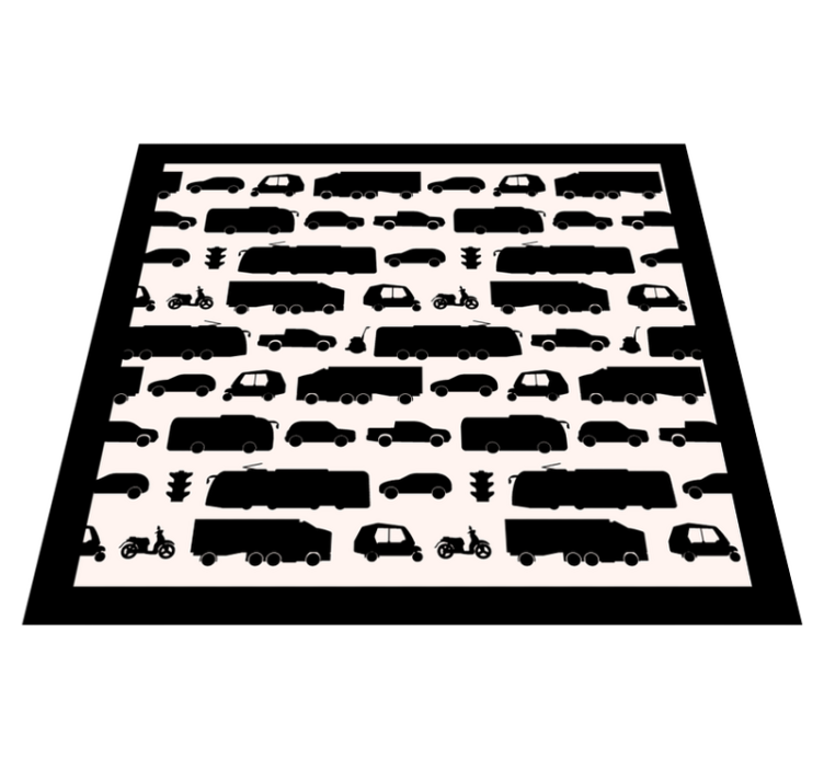 Vehicle Silhouettes road vinyl rug - TenStickers