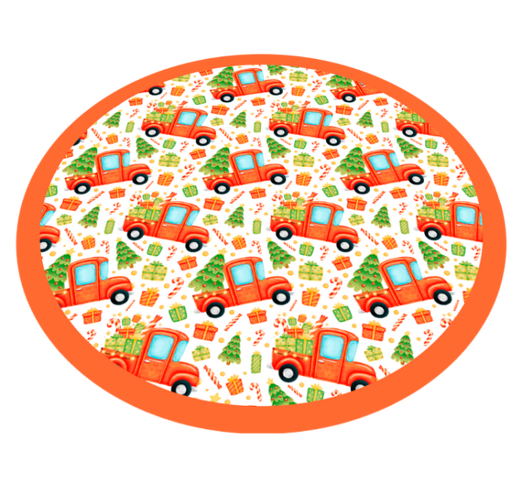 Playful Transport Circle vinyl rug - TenStickers