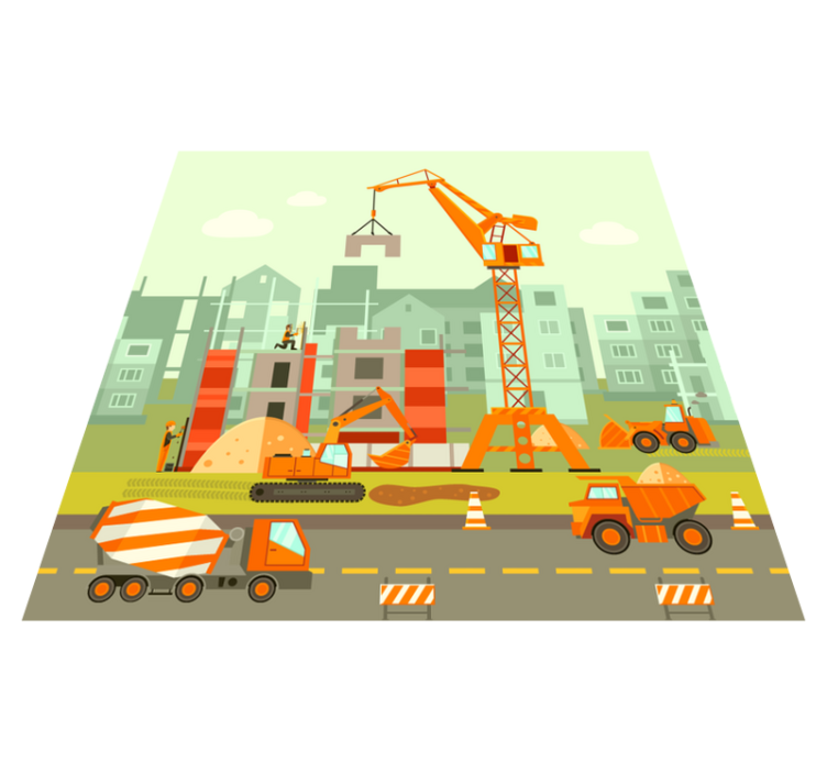 Construction Playground kids vinyl rug - TenStickers