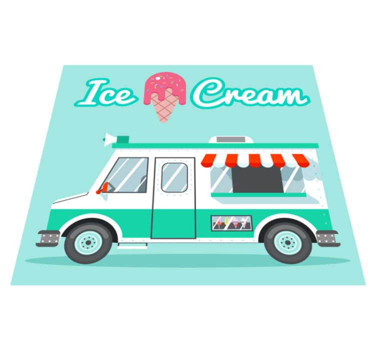 Ice cream truck kids vinyl rug - TenStickers