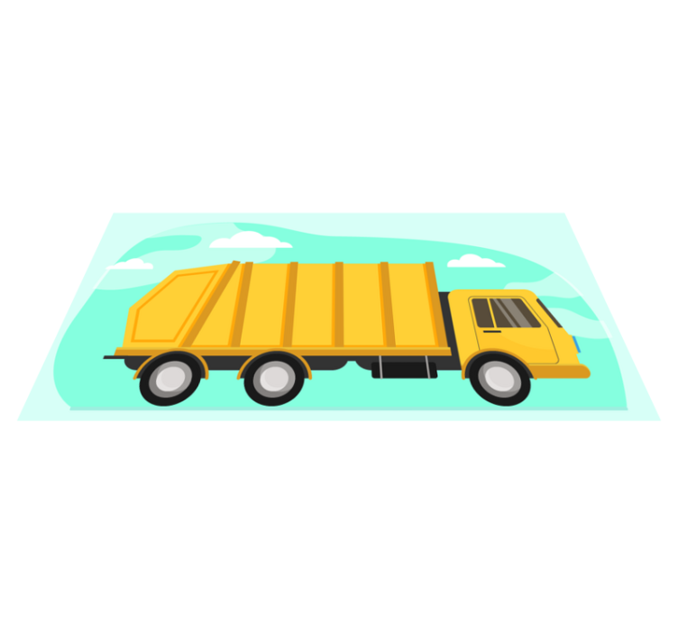 Cartoon Dump Truck vinyl rug - TenStickers