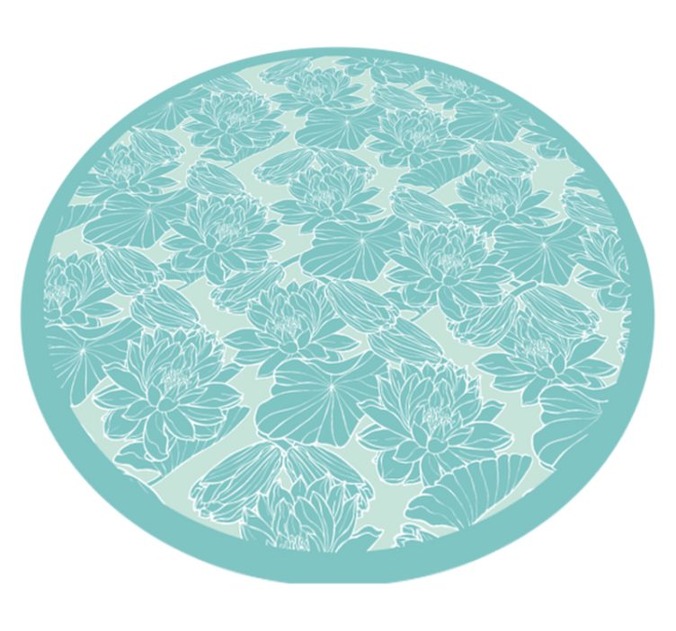 Floral Motif Circle flower vinyl rug - TenStickers