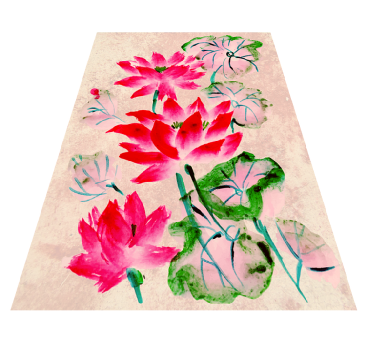 Elegant Floral Blooms flower vinyl rug - TenStickers