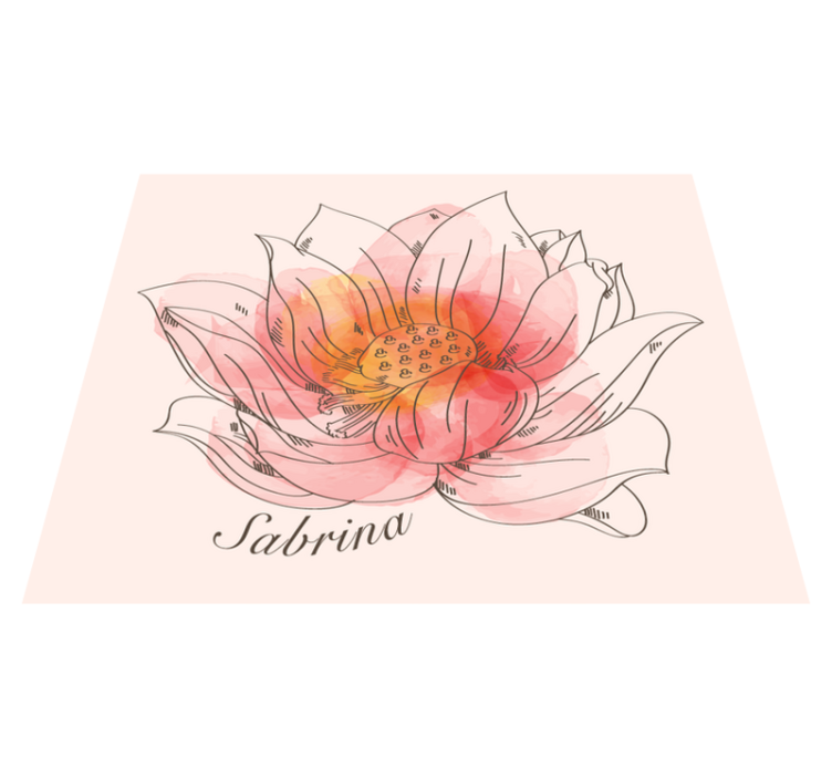 Lotus name floral rug with own name - TenStickers