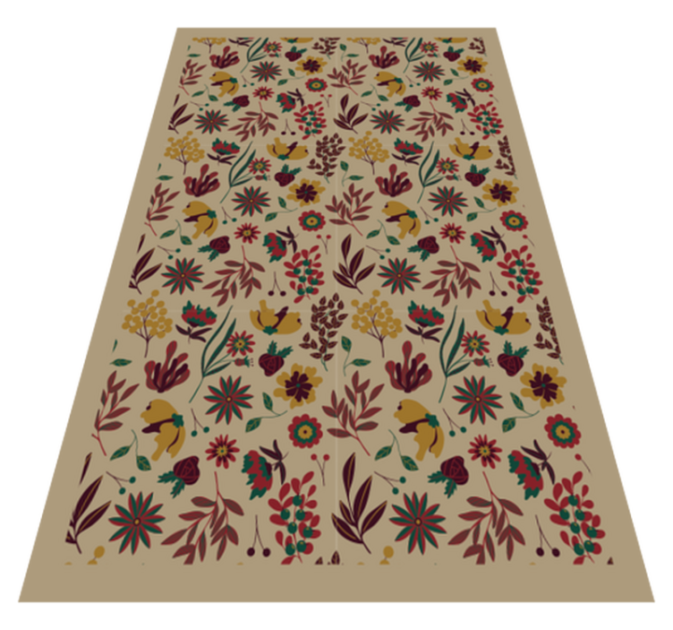 Autumn Botanical Motifs flower vinyl rug - TenStickers