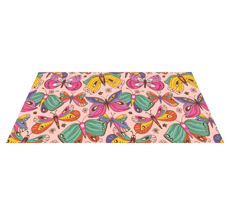 Colorful Butterfly Motif vinyl rug - TenStickers