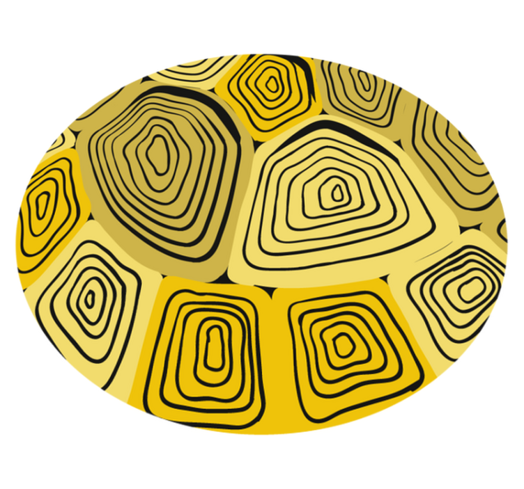 Yellow turtle pattern animal print vinyl rug - TenStickers