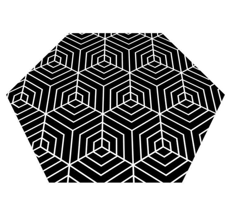 Abstract lines hexagon shape stripes carpet - TenStickers