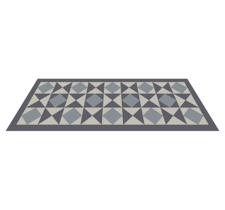 Geometric vinyl rug with geometric shapes design - TenStickers