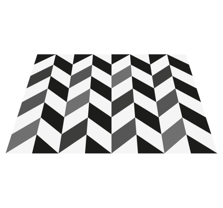 Chevron Contrast geometric vinyl rug - TenStickers