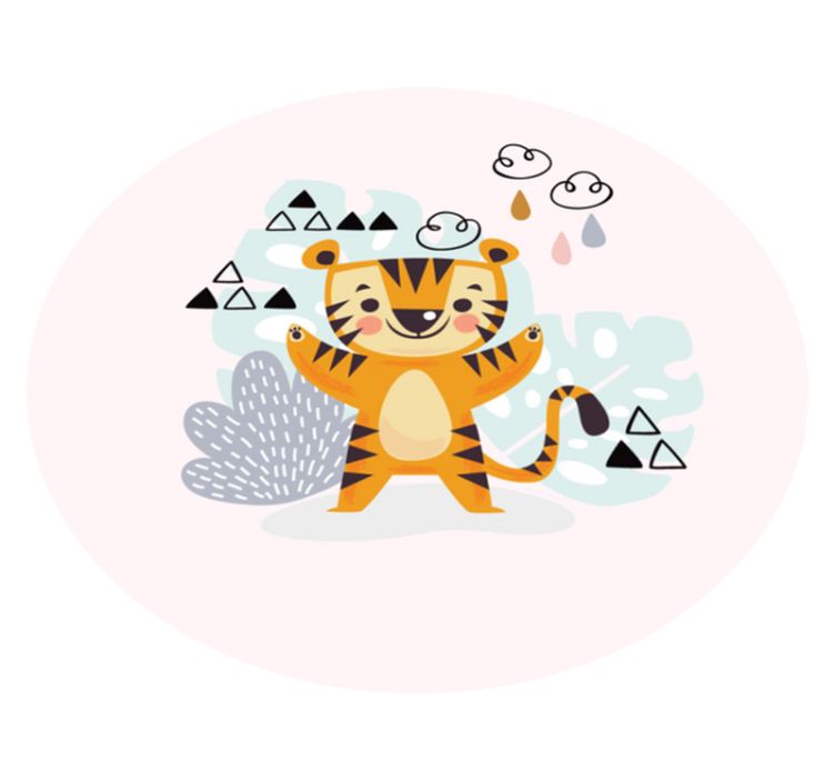 Cheerful Tiger nursery vinyl rug - TenStickers