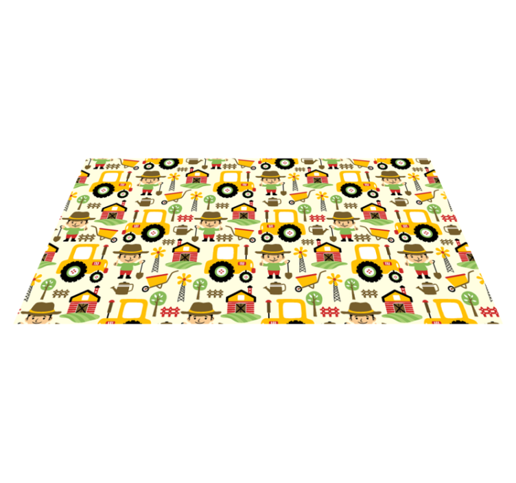 Kids Farm Pattern kids vinyl rug - TenStickers