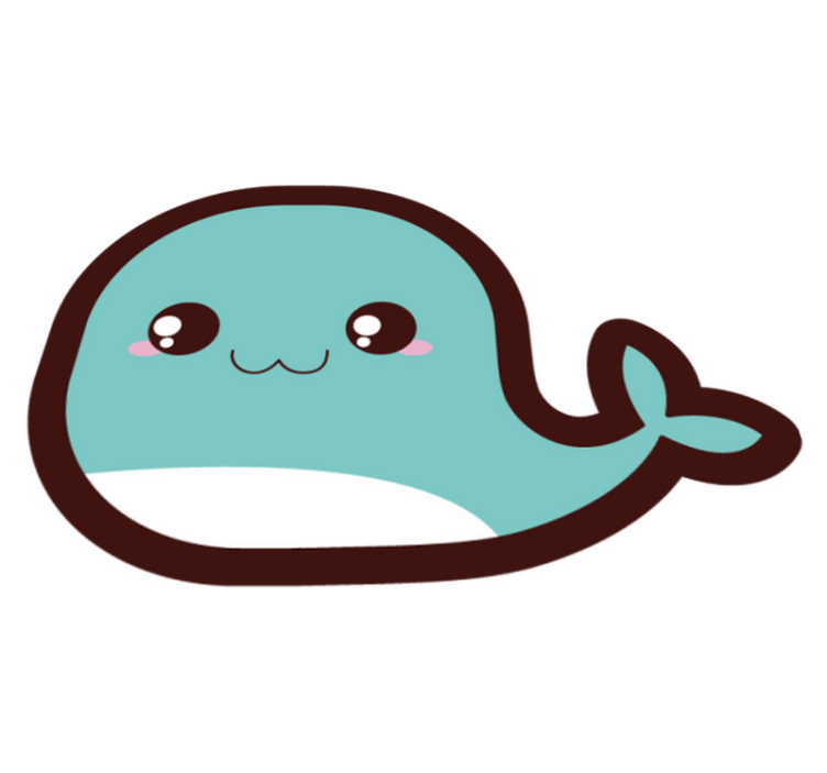 Anime whale animal vinyl rug - TenStickers