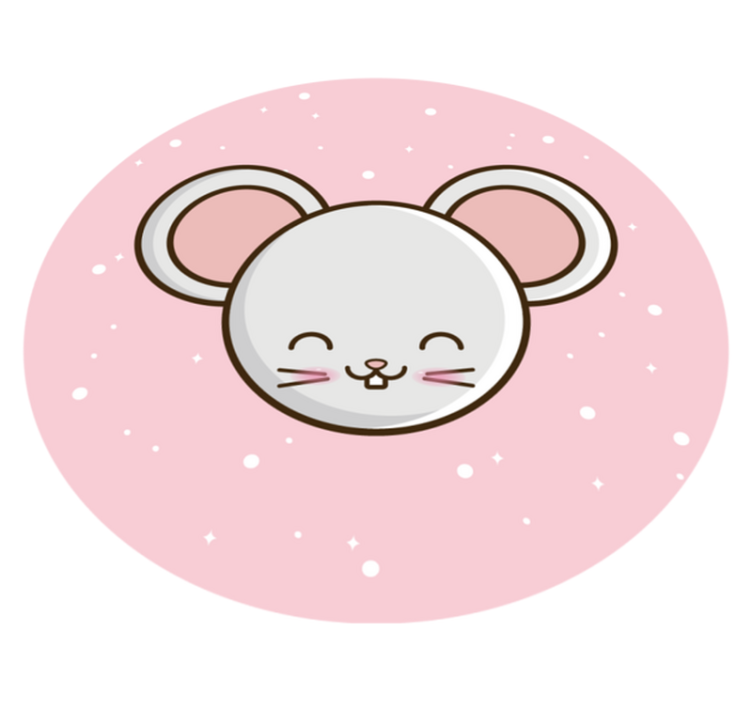 Cute anime mouse animal rug - TenStickers