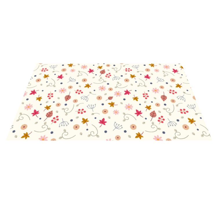 Polka dot leaves floral rug - TenStickers