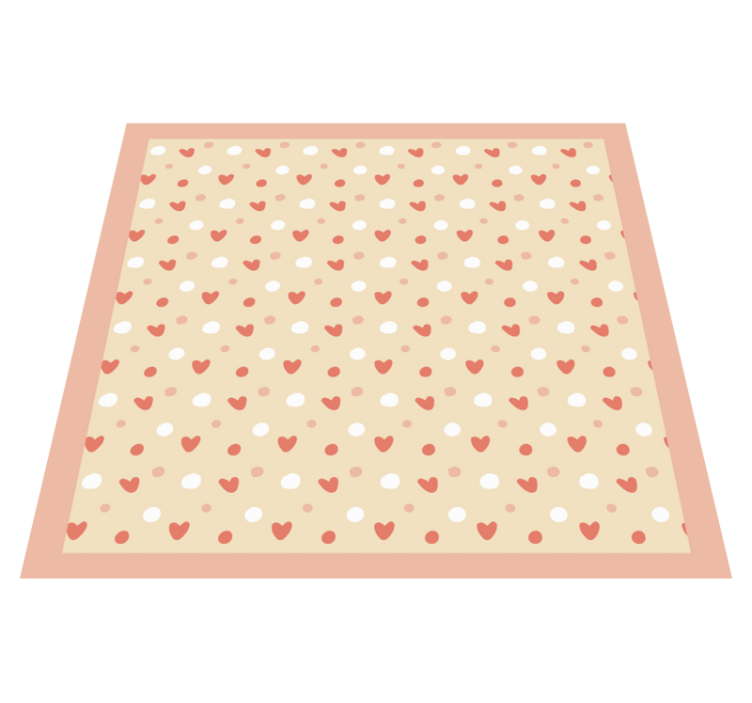 Heart Pattern Decor nursery vinyl rug - TenStickers