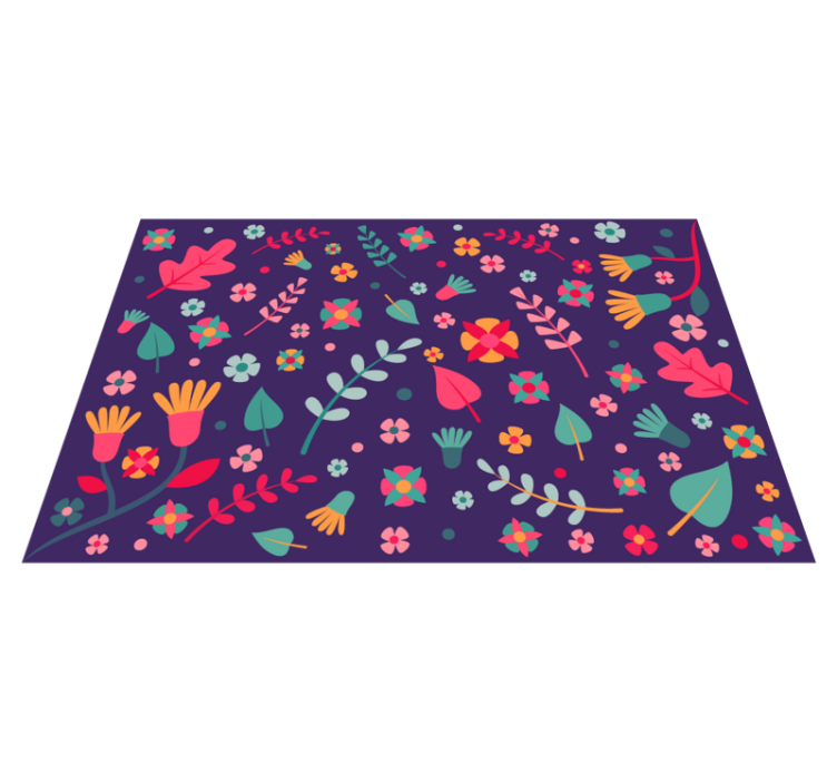 Floral Polka Dot vinyl rug - TenStickers