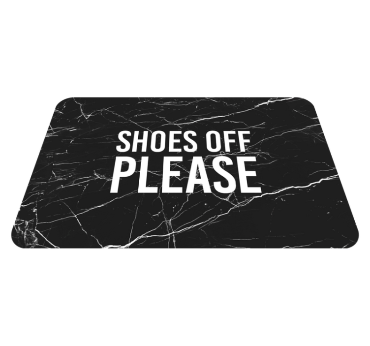 Shoes Off Entryway marble vinyl rug - TenStickers