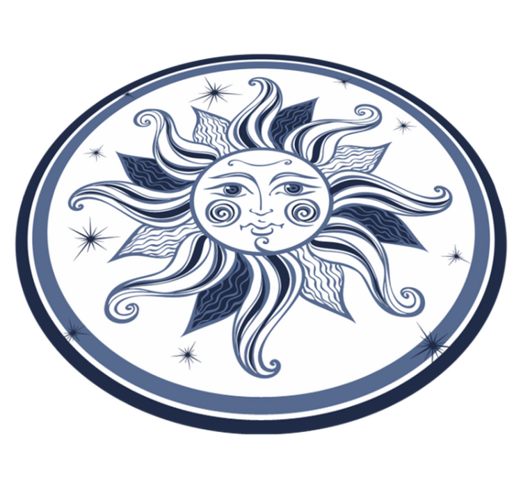 Celestial Sun Pattern teenager vinyl rug - TenStickers
