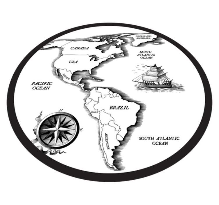 Cartographic Elegance world map vinyl rug - TenStickers