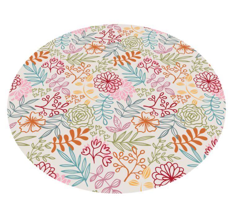 Floral Pastel Palette flower vinyl rug - TenStickers