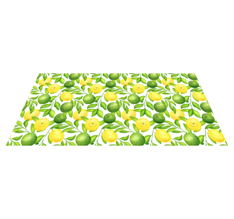 Lemons and Limes floral rug - TenStickers