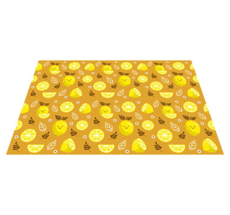 Cheerful Lemon Pattern nature vinyl rug - TenStickers