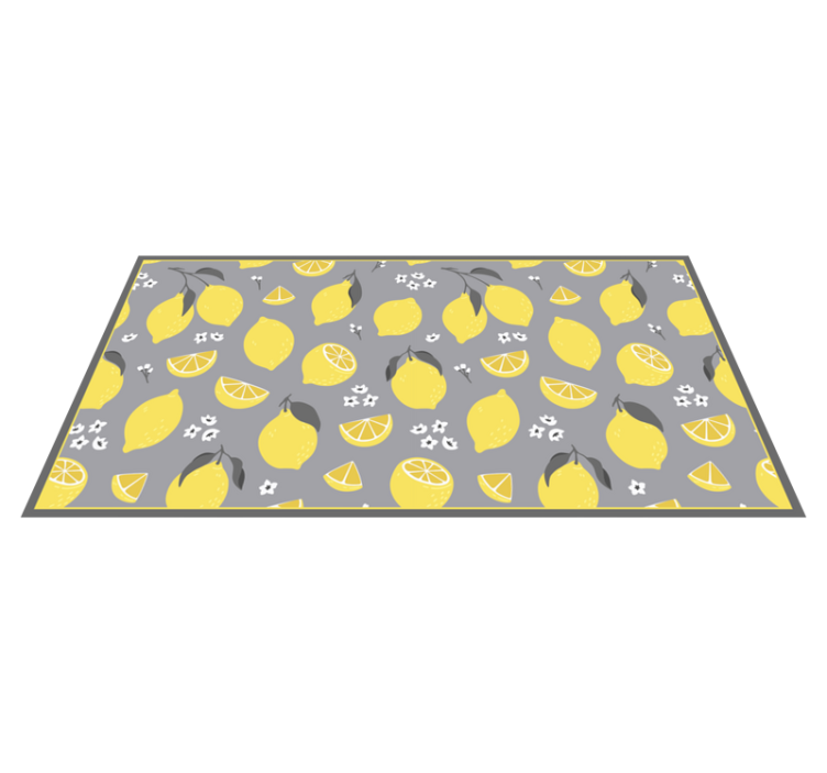 Lemon Slice Concept kitchen vinyl rug - TenStickers