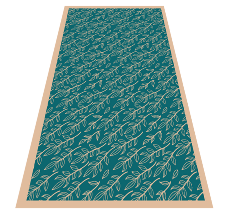 Green graceful leaves flower vinyl rug - TenStickers