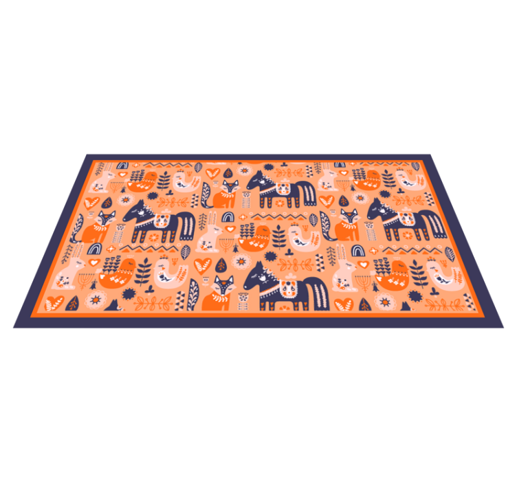 Nordic folk vinyl rug nordic vinyl rug - TenStickers