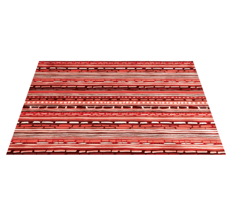 Abstract Red Lines stripes vinyl rug - TenStickers