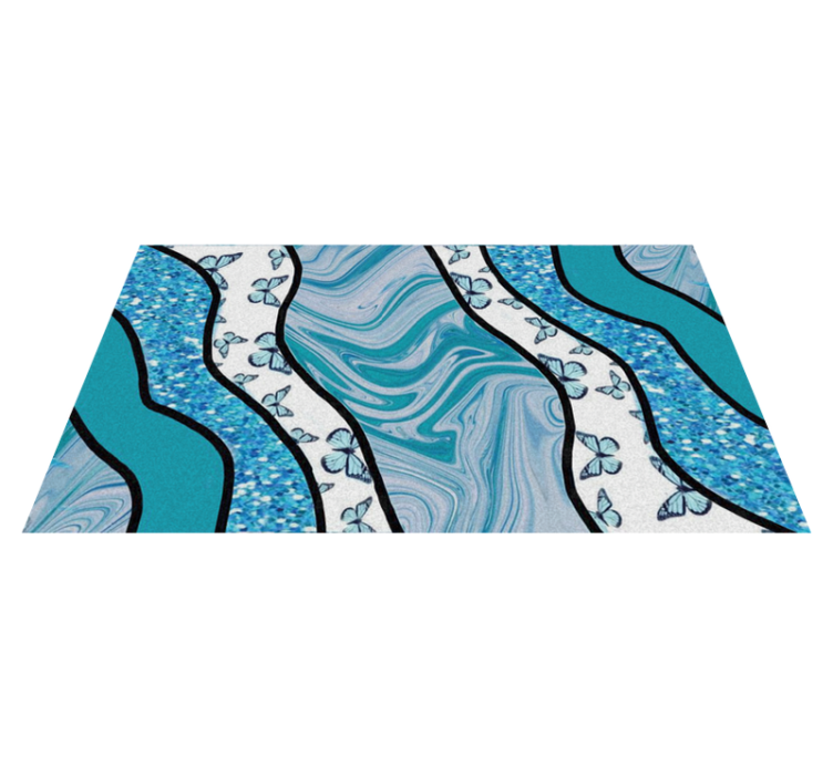 Gentle azure currents vinyl rug - TenStickers