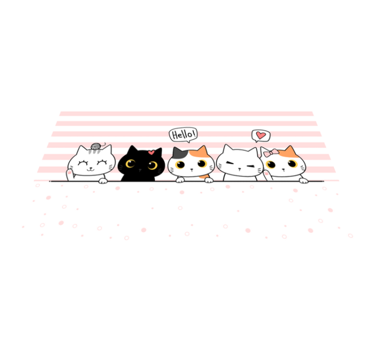 Cute cats emblemes kitchen floor tiles - TenStickers