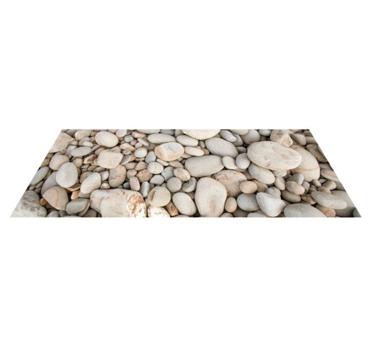 White small stones kitchen vinyl rug - TenStickers