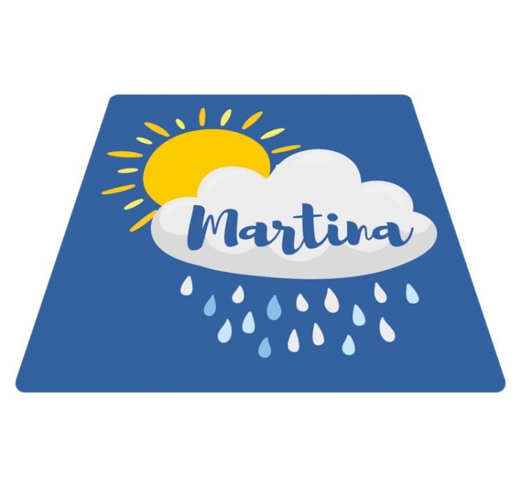 Rain and Sun Personalised vinyl mat - TenStickers