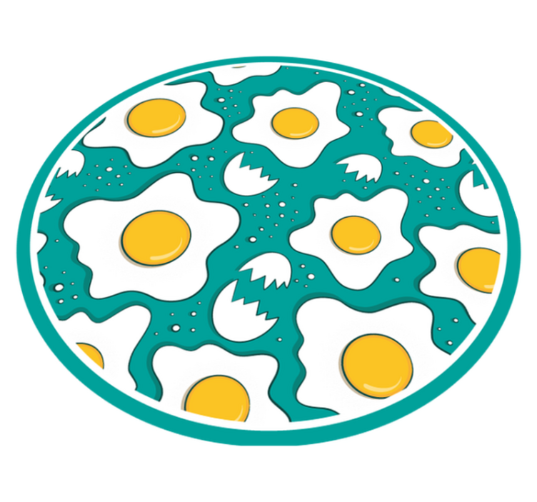 Fried eggs pattern kitchen floor tiles - TenStickers