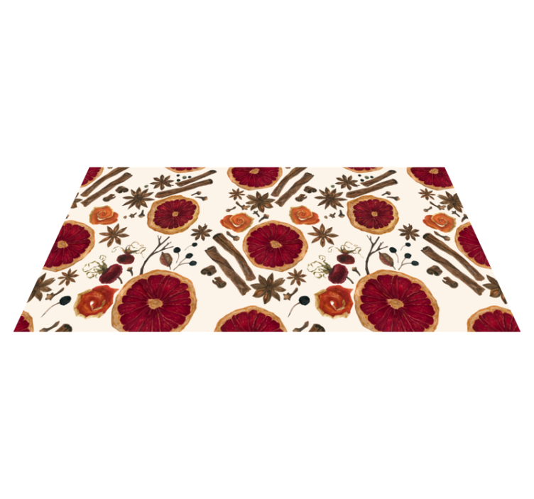 Winter spices pattern kitchen floor tiles - TenStickers