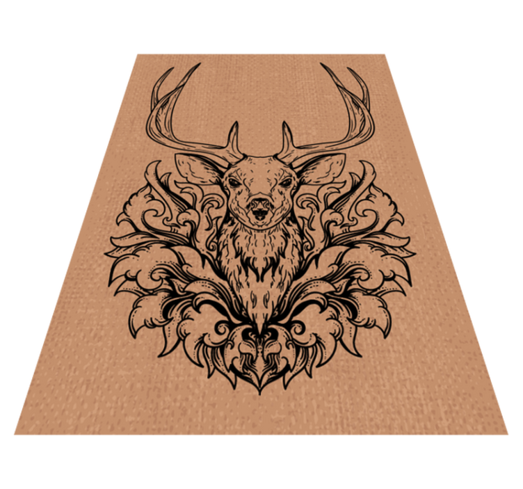 Stag Black and Brown animal rug - TenStickers