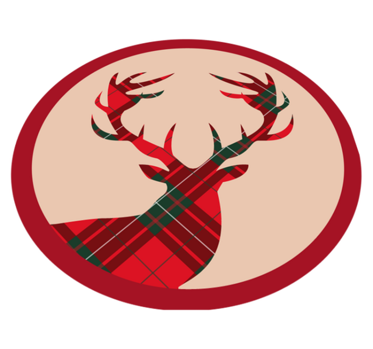 Plaid stag animal rug cool - TenStickers