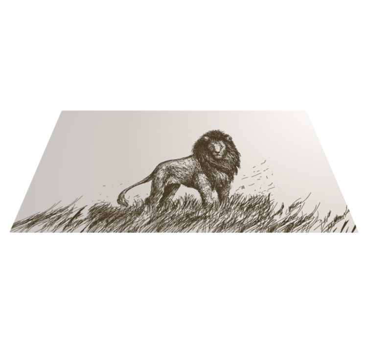Majestic lion reflection animal vinyl rug - TenStickers