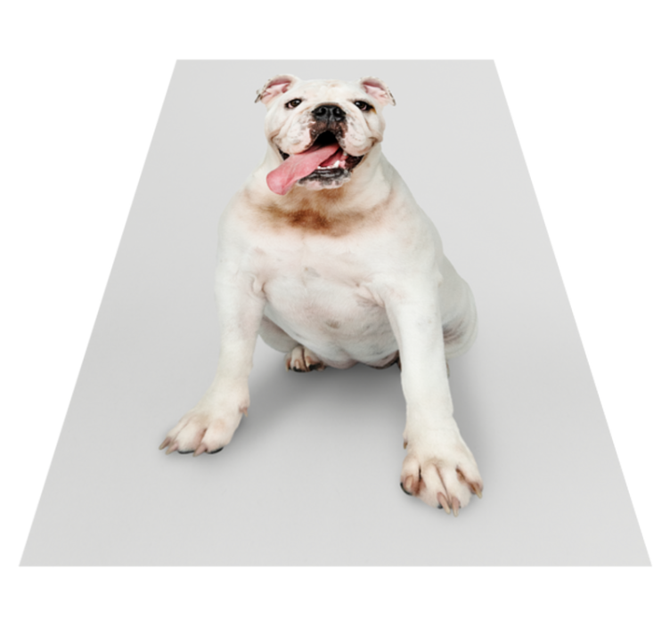 Happy Bulldog Portrait animal print vinyl rug - TenStickers