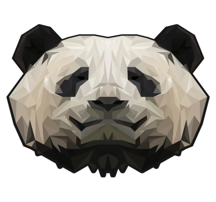 Geometric Panda animal vinyl rug - TenStickers